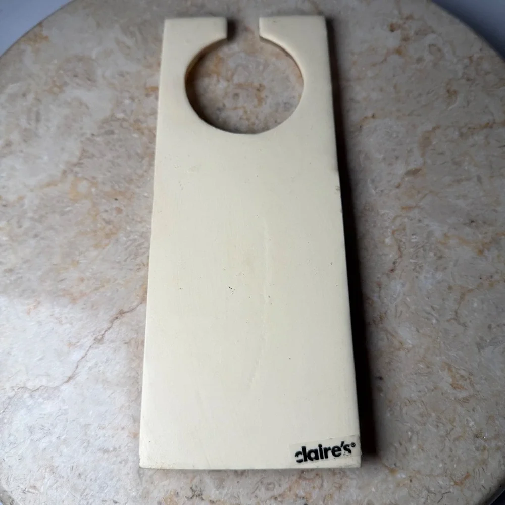 Claire's Door Hanger OS Cream My Room My Mess Stay Out Glitter Stars Y2K Decor